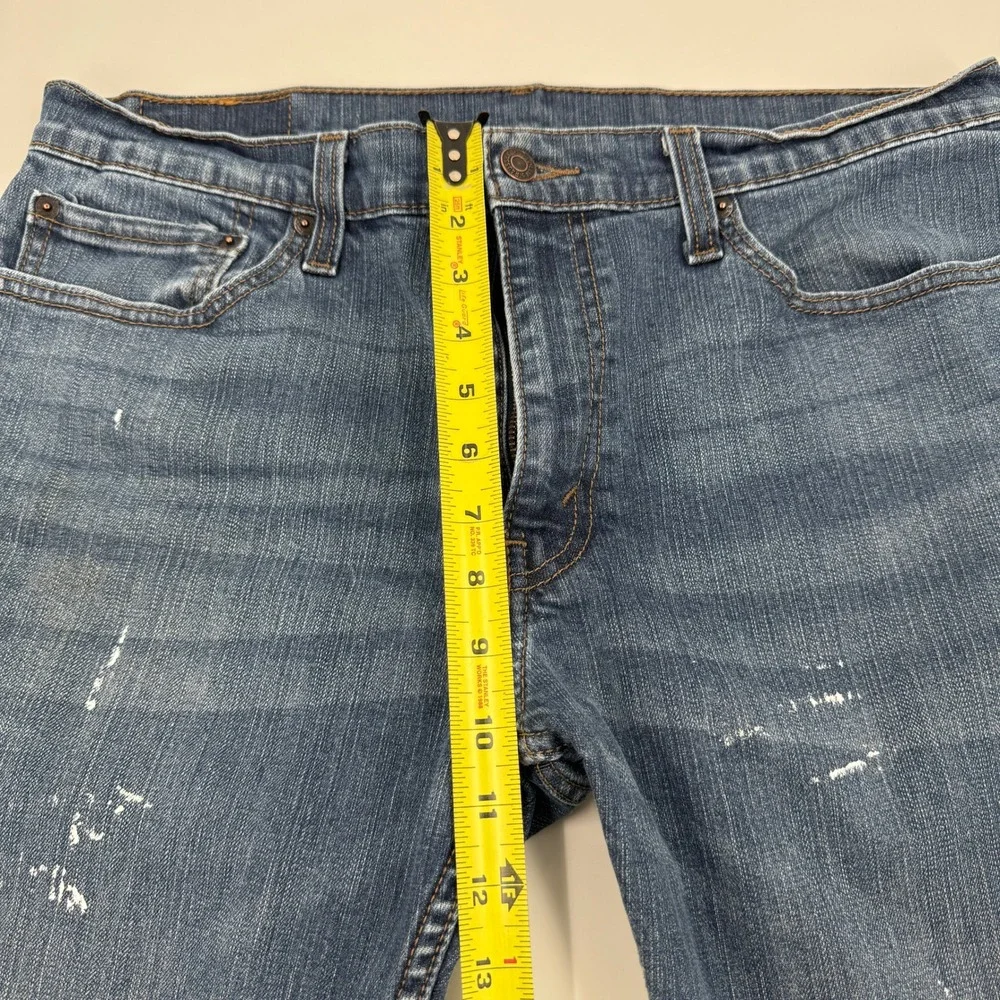 Levis 511 Slim Fit Blue Paint Splatter Jeans Mens 36x30‎ Medium Wash